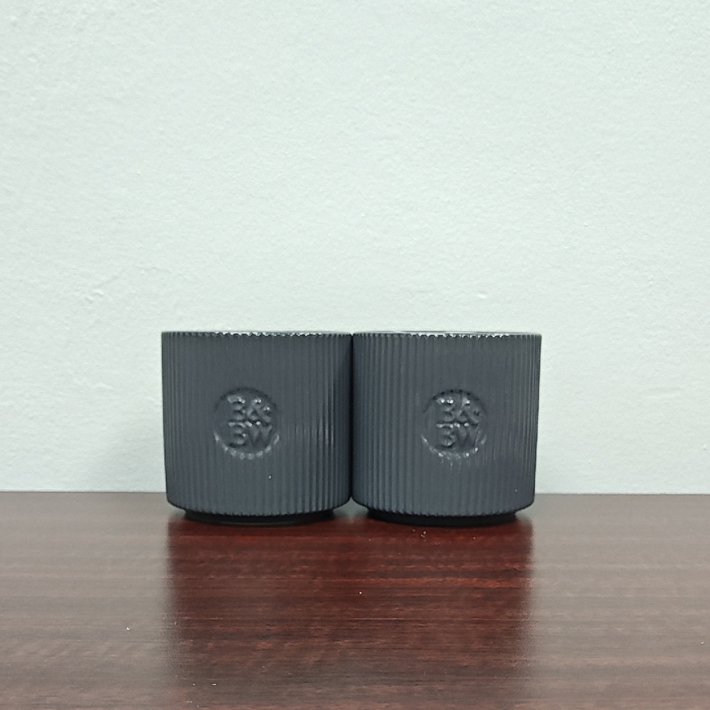 Bath & Body Works "MAHOGANY TEAKWOOD" 3-Wick Ceramic Candles - Set of 2